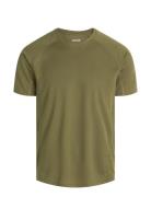 Mens Sports T-Shirt Sport T-Kortærmet Skjorte Khaki Green ZEBDIA