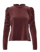 Marion Top Tops T-shirts & Tops Long-sleeved Burgundy ODD MOLLY