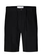 Slhregular-Brody Linen Shorts Bottoms Shorts Casual Black Selected Hom...