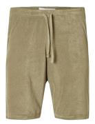 Slhrelax-Terry Shorts Ex Bottoms Shorts Casual Green Selected Homme