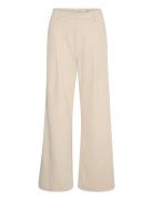 Elnoragz Hw Pants Bottoms Trousers Wide Leg Cream Gestuz