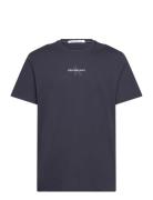 Monologo Regular Tee Tops T-Kortærmet Skjorte Blue Calvin Klein Jeans