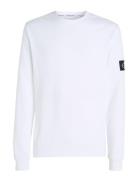 Badge Waffle Ls Tee Tops Sweatshirts & Hoodies Sweatshirts White Calvi...
