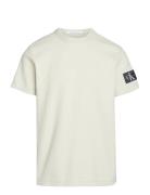 Badge Waffle Tee Tops T-Kortærmet Skjorte Beige Calvin Klein Jeans