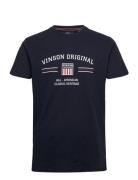 Vin T-Shirt Matt Men Tops T-Kortærmet Skjorte Navy VINSON