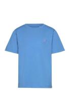 Regular Fit Badge T-Shirt - Gots/Ve Tops T-Kortærmet Skjorte Blue Know...
