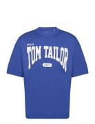 Over D Pr Tops T-Kortærmet Skjorte Blue Tom Tailor