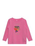 Nmflina Ls Top Box Tops T-shirts Long-sleeved T-Skjorte Pink Name It