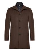 Bs Ontario Slim Fit Coat Uldfrakke Frakke Brown Bruun & Stengade