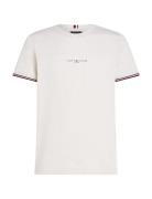 Tommy Logo Tipped Tee Tops T-Kortærmet Skjorte White Tommy Hilfiger