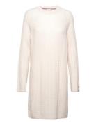 Soft Wool Ao Cable C-Nk Dress Knælang Kjole Cream Tommy Hilfiger