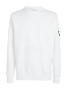 Badge Crew Neck Tops Sweatshirts & Hoodies Sweatshirts White Calvin Kl...