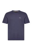 Waffle T-Shirt Tops T-Kortærmet Skjorte Navy BOSS