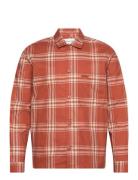 Twill Graphic Check Overshirt Tops Overshirts Red Calvin Klein