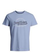 Jprblulouie Ss Tee Crew Neck Fst Ln Tops T-Kortærmet Skjorte Blue Jack...