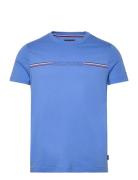 Stripe Chest Tee Tops T-Kortærmet Skjorte Blue Tommy Hilfiger