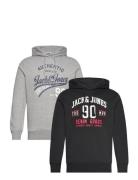 Jjethan Sweat Hood 2Pk Mp Noos Tops Sweatshirts & Hoodies Hoodies Grey...