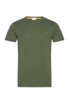 Contrast Logo Ss T-Shirt Tops T-Kortærmet Skjorte Green GANT