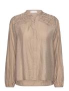 Lr-Filica Tops Blouses Long-sleeved Beige Levete Room