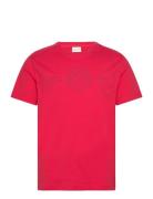 Logo Ss T-Shirt Tops T-Kortærmet Skjorte Red GANT