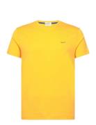 Contrast Logo Ss T-Shirt Tops T-Kortærmet Skjorte Yellow GANT