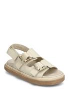 Harper Cream Leather Sandals Flade Sandaler Beige ALOHAS