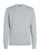 Classic Cotton Crew Neck Tops Knitwear Round Necks Grey Tommy Hilfiger