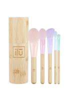 Ilu Brush 5Pcs+Bamboo Tube Set Makeuppensler Nude ILU