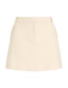 Core Straight Short Skirt Kort Nederdel Cream Tommy Hilfiger