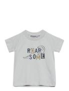 Baby T-Shirt W. Chestprint S/S Tops T-Kortærmet Skjorte Grey Color Kid...