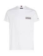 Printed Badge Tee Tops T-Kortærmet Skjorte White Tommy Hilfiger