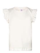 Vmemily Sl Frill Top Jrs Girl Tops T-Kortærmet Skjorte White Vero Moda...