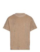 Grhasselt Terry Tee Tops T-Kortærmet Skjorte Beige Grunt