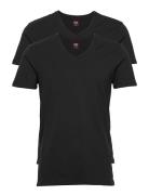 Levis Men V-Neck 2P Tops T-Kortærmet Skjorte Black Levi´s