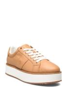 Amelia Nappa Leather Platform Sneaker Low-top Sneakers Beige Lauren Ra...