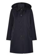 Faux-Leather-Trim Hooded Coat Outerwear Parka Coats Navy Lauren Ralph ...