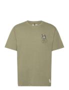 Wave Tee Tops T-Kortærmet Skjorte Khaki Green Fat Moose