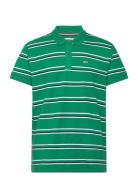 Tjm Reg Essential Stripe Polo Tops Polos Short-sleeved Green Tommy Jea...