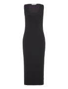 Midi-Dress With Straps Knælang Kjole Black Mango