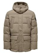 Onsarwin Puffer Coat Otw Bf Uldfrakke Frakke Grey ONLY & SONS