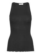 Silk Top Tops T-shirts & Tops Sleeveless Black Rosemunde