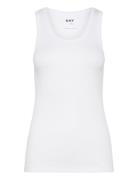 Camilo - Classic Rib Rd Tops T-shirts & Tops Sleeveless White Day Birg...