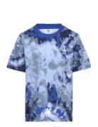 Td Aop Tee Tops T-Kortærmet Skjorte Blue Adidas Originals