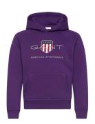 Archive Shield Hoodie Tops Sweatshirts & Hoodies Hoodies Purple GANT