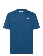 Adi Pocket Resort T-Shirt Gots Tops T-Kortærmet Skjorte Blue Double A ...