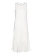 Broderie Anglaise Dress Knælang Kjole White Bubbleroom