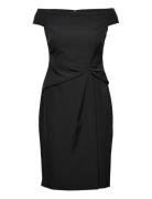Crepe Off-The-Shoulder Dress Kort Kjole Black Lauren Ralph Lauren