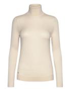 Silk-Blend Turtleneck Sweater Tops Knitwear Turtleneck Cream Lauren Ra...