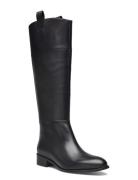 Billie Black Leather Boots Lange Støvler Black ALOHAS