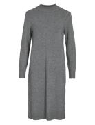 Viril Crew Neck L/S Midi Dress - Noos Knælang Kjole Grey Vila